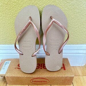 Havaianas Women's Slim Flip Flops: Rose Gold